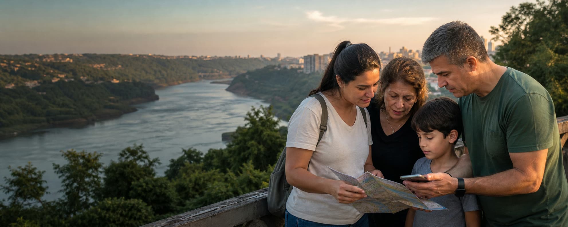 Viajantes observam as Cataratas do Iguaçu durante um roteiro de três dias em Foz
